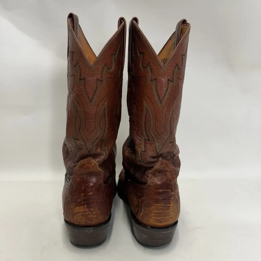 Vintage Lucchese 1883 Ostrich Leg Cowboy Boots “Brown”